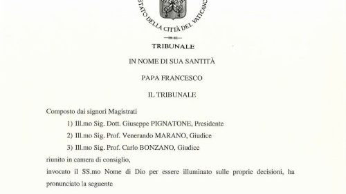 Processo vaticano, il documento integrale con le motivazioni della sentenza