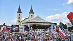 Sanctuaire marial de Medjugorje, en Bosnie-Herzégovine, lors d'un festival de jeunes, le 4 août 2019.