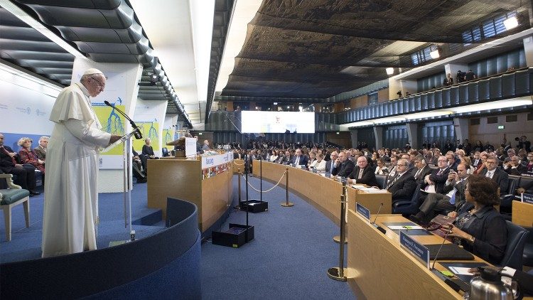 Der Papst 2019 bei einem Besuch in der FAO