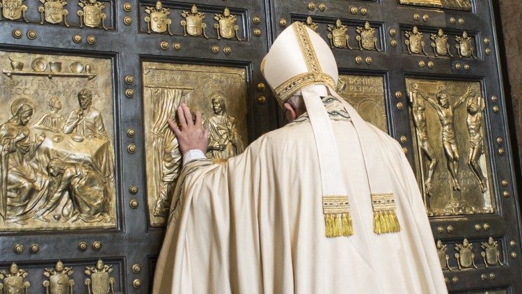 Pope Francis opens the Holy Door for the Extraordinary Jubilee of Mercy on December 8, 2015