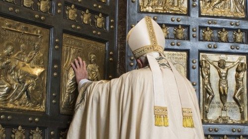 Pope Francis opened the Holy Door at St. Peter's Basilica for the Jubilee of Mercy on December 8, 2015