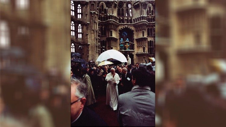 Pope St. John Paul II during his visit to Santiago de Compostela in 1982