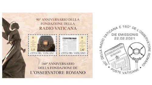 2021.01.30 Emisiune specială a Poștelor Vaticane la 90 de ani de la fondarea Radio Vatican și 160 de ani de la fondarea LOsservatore Romano.