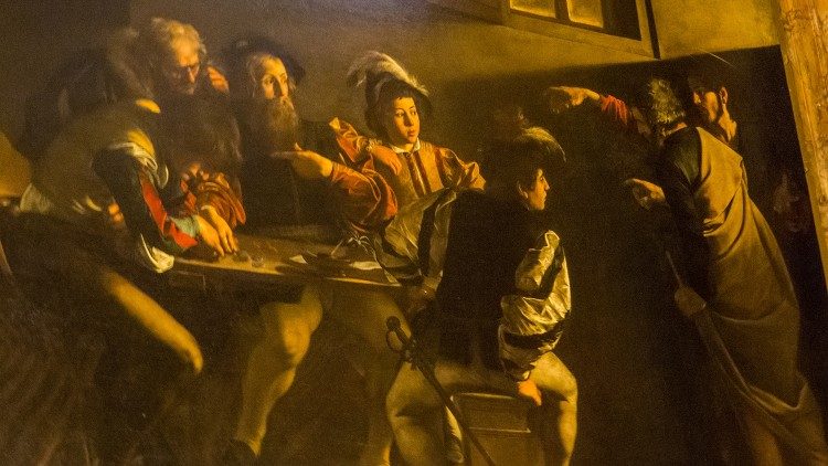 La llamada de "San Mateo" de Caravaggio.