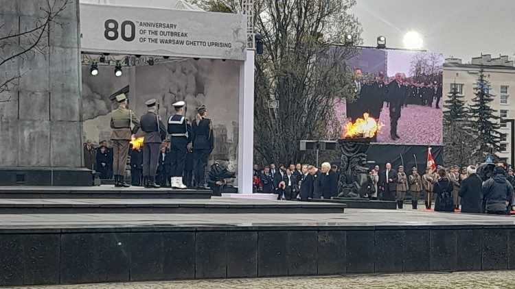 Gedenken an 80 Jahre Aufstand im Warschauer Ghetto im April dieses Jahres