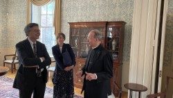 Baltimorės vyskupas su Paolo Ruffini ir Nataša Govekar