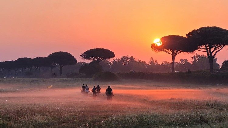 An der Ausgrabungsstätte in Ostia Antica