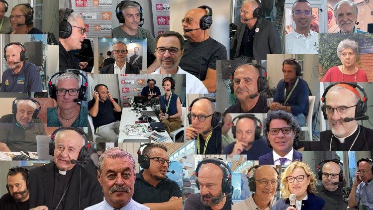 Alcuni degli ospiti dello studio mobile di Radio Vaticana - Vatican News al Meeting di Rimini 2024