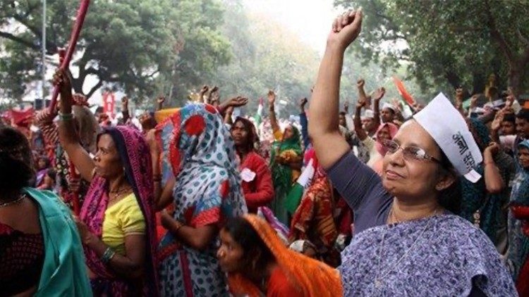 Sr. Shalini participating in one of the protest rallies of women