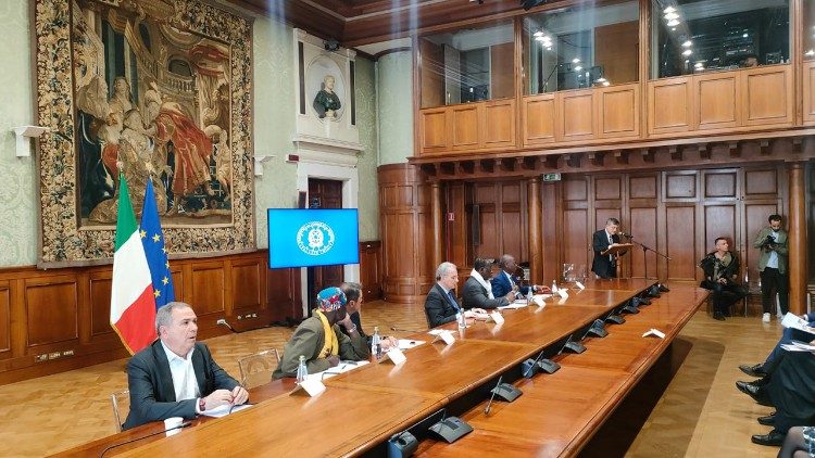 Second forum sur la liberté religieuse au Palazzo Chigi, le 30 avril 2024, à Rome. 