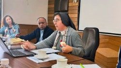 Sr. Alessandra Smerilli addresses Church leaders during a consultation on Synodality at the Archbishop’s House in New Delhi, November 30, 2024. Photo credit: CCBI General Secretariat