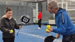 Un momento del Padel autistic tour promosso da Athletica Vaticana