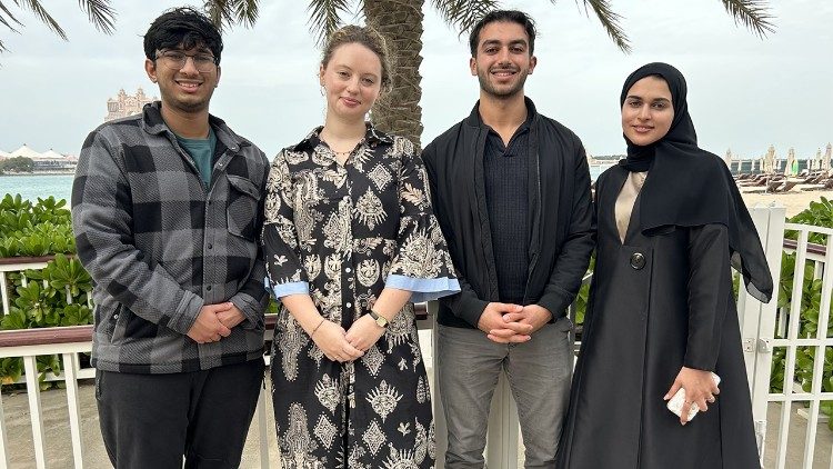 Human Fraternity fellows: from left, Ishan, Sofia, Shaddy, and Aisha