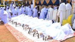 Religious profession of Missionary Sisters of Mary Mother of the Church, Lira Diocese in Uganda.