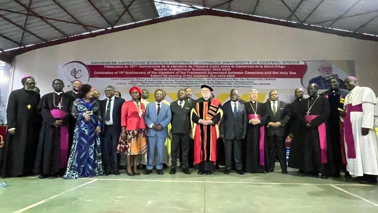 Archbishop Gallagher at the Catholic University of Central Africa in Yaoundé, Cameroon