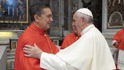 file photo of Pope Francis and Cardinal Miguel Angel Ayuso Guixot