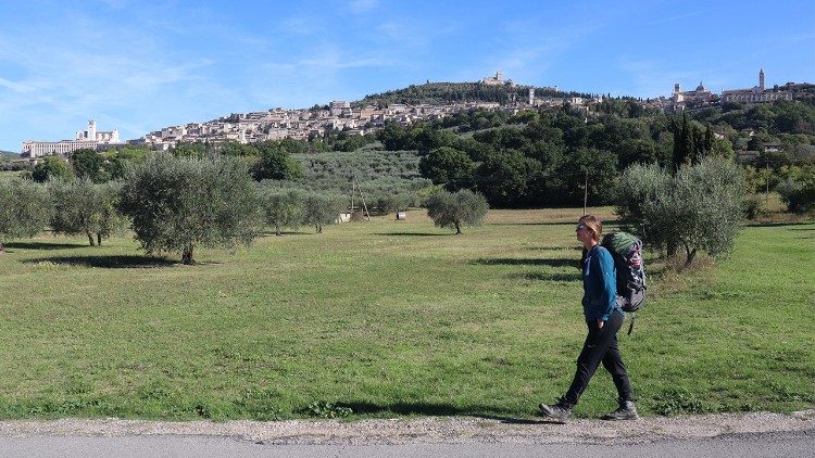 Ines Schaberger beim Pilgern in Assisi (Foto: Schaberger)