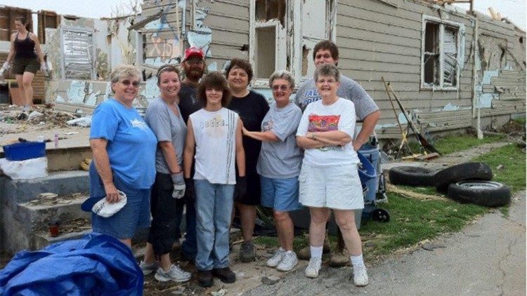 Sister Luke and the volunteers at Joplin