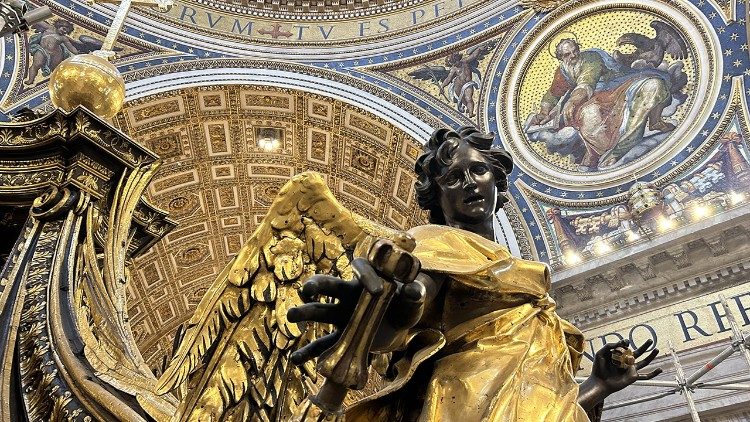 Sui ponteggi del Baldacchino e della Cattedra di San Pietro