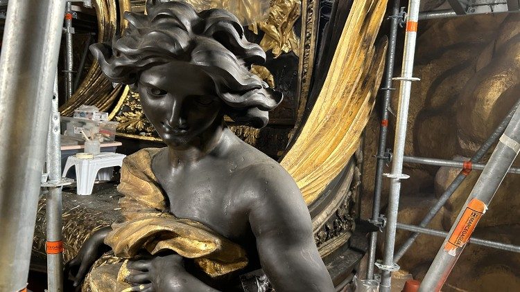 Sui ponteggi del Baldacchino e della Cattedra di San Pietro