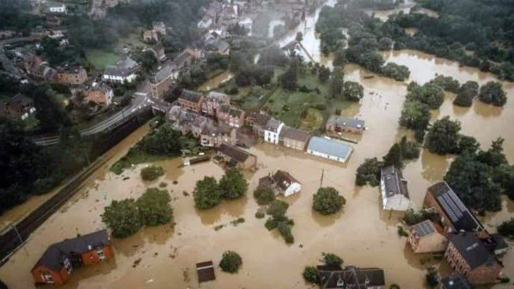  Une vue aérienne des inondations dans la ville de Yagoua, extrême-nord du Cameroun.