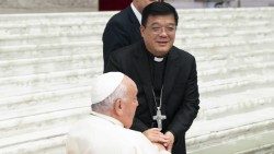 Bischof Yang Yongqiang bei Papst Franziskus